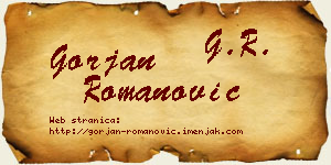 Gorjan Romanović vizit kartica